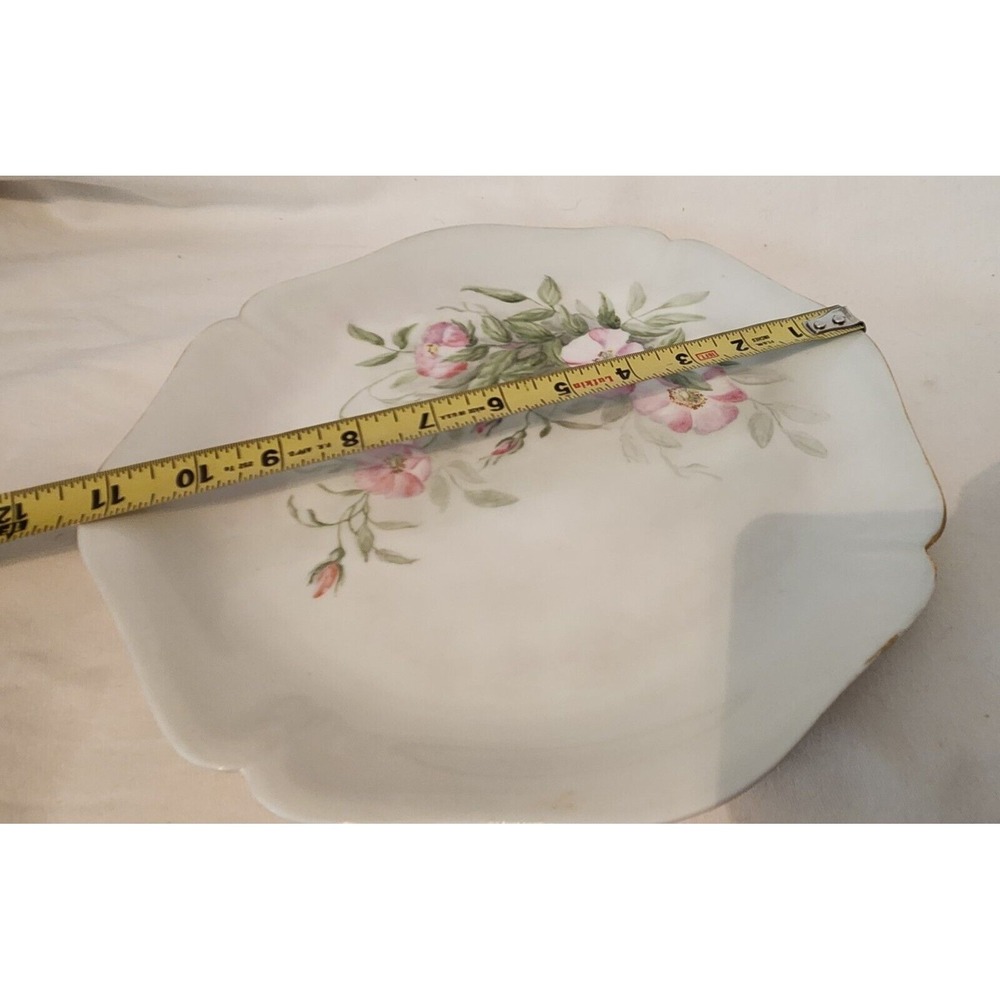 W. G. & Co. France Pink Rose Dinner Plate Scalloped Edge - Picture 9 of 9